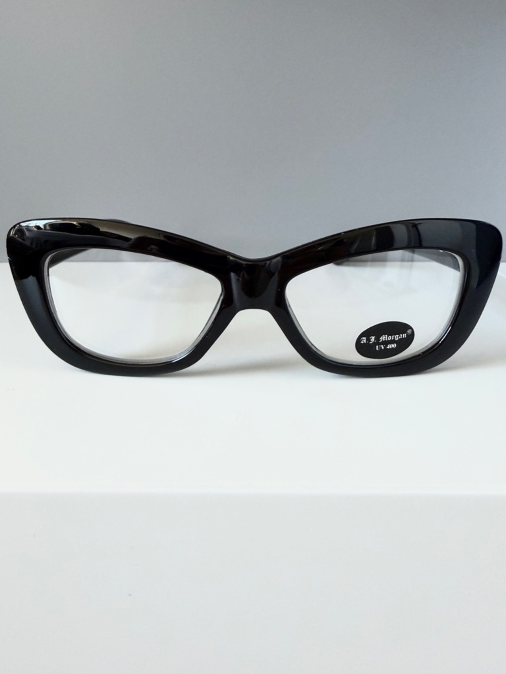 Anthropologie AJ Morgan black rounded cat eye cute frames reader eyeglasses